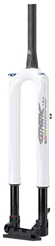 Forcella Bici MTB in Fibra di Carbonio da 27,5 Pollici, Forcella Ammortizzata per Bicicletta Controllo Spalla Tubo Conico Freno a Disco Viaggio Unisex 120 mm