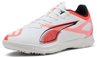 PUMA Men's Ultra Play Turf Trainer Soccer Cleats, Puma White-puma Black-Glowing Red, 8 UK
