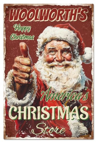 GLOBLELAND Metallschild Weihnacht Blechschild Vintage 12x8 Zoll Frohe Weihnachten Amerikas Wanddekoration Blechschilder