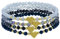 GoPaw Damen Kristall Perlen Armband, Mehrschichtiges Steine Armband, Paar/Freundschafts/Partner Armbänder (Blau8-Herz)