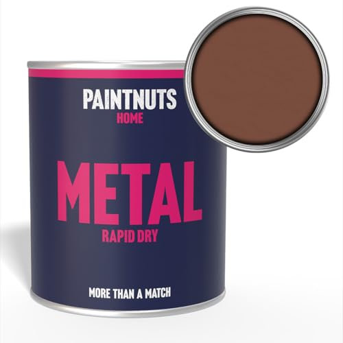 PaintNuts Light Brown Rapid Dry Metal Paint - Quick Drying, Versatile Finish – Ideal for Railings, Gates, Metal Furniture, Trailers, Garage Doors, Light Fixtures and More - 250ml - Satin