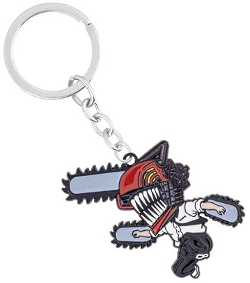 Weeb Keychains Chainsaw Man Anime Keychain – Denji Anime Merch with Rugged Metal Key Ring & Phone Charm, Heavy-Duty Gift for Keys, Bags & Lanyards, Premium Chainsaw Man Accessory with Box