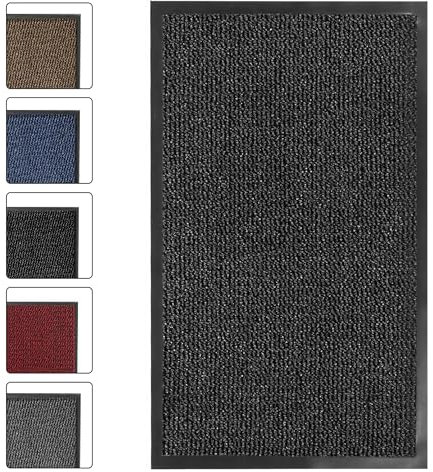 SG Traders Washable Door Mat - Non-Slip Rubber Backed Doormats Indoor & Outdoor - Highly Absorbent Door Mats, Floor Mat, Kitchen Mat Perfect Dust Grabbing Doormats Dirt Trapper (80x300cm-Anthracite)
