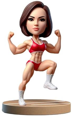 mydedor Wackelkopf-Figur, Sport-Mädchen, personalisierter Wackelkopf, personalisierter Geburtstag, Urlaub, für Freund, Unternehmen, individuelle Geschenke basierend auf Ihren Fotos