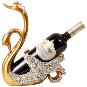 SLOKFV5 Moderner Schwan-Weinflaschenhalter, Desktop-Harz, Schwan-Statue, dekoratives Weinregal, Arbeitsplatte, Weinständer für Hochzeit, Party, Heimdekoration