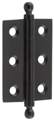 Elegant Matt Black Finial Hinge 50x35mm for Cabinet Doors - Solid Brass - Door Hinges