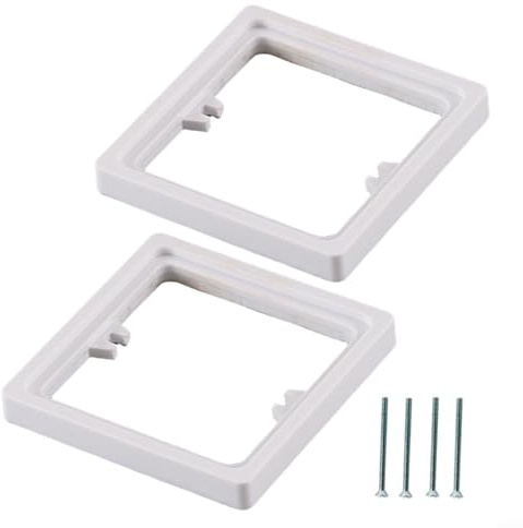 Sandyseptember Single Socket Spacer 10MM Single Light Switch Cover Plates Light Switch Surround Socket Surround Square Spacer For Back Pattress Box Height Increase(White)
