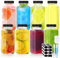 BBWELL 8 botellas de jugo de vidrio de con tapas y etiquetas,250ml Mini Botellas de Cristal,Con cepillo,lápizReutilizable,ideal para zumos,jengibre,bebidas saludables, cereales,condimentos y viajes