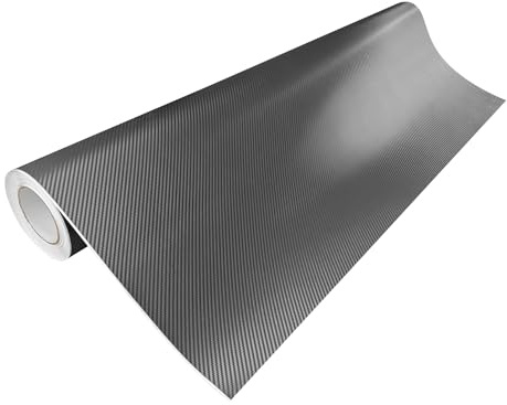 DecoMeister Pellicola Adesiva per Auto 100x300 cm - Pellicola Fibra di Carbonio Wrapping Termoformabile e AntiGraffio - Pellicola Protettiva UV per Auto, Moto - Interno ed Esterno - Carbon 3D Grafite