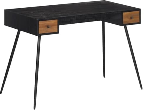 Woonisher Schreibtisch 117x56,5x75 cm Recyceltes Massivholz Teak Schreibtisch mit stauraum Regal sekretär