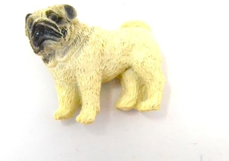 Dekorativer Kühlschrankmagnet mit Mops-Motiv, 5 cm, cremefarben