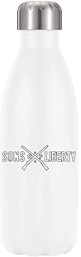 Sons Of Liberty USA - Borraccia termica termica con moschettoni, colore: bianco