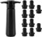 Pompa salvavino con 10 tappi sottovuoto – sigillante nero riutilizzabile per vino fresco in cucina, ufficio e feste (bottiglie standard)