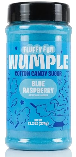 Wumple Blue Cotton Candy Sugar – Flavored Floss Sugar for Cotton Candy Machines, Fluffy Ready-to-Use Mix– Perfect for Parties, Carnivals & Events - Pack of 1 (Blue Raspberry -13.2 oz)