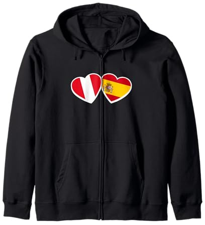 Perú España Amor Bandera Españoles Peruanos Sudadera con Capucha
