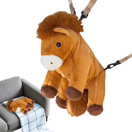 Générique Rucksack mit Tieren, aus Plüsch, weicher Rucksack in Pferdeform, für, Mädchen, Sohn, Krippe, Kindergarten, Reise, Picknick, Se référer au descriptif