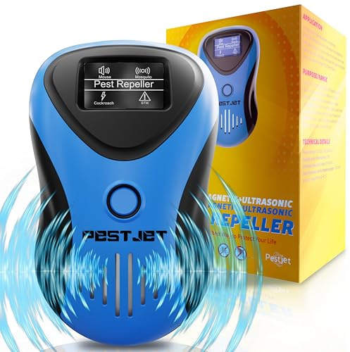 New Powerful Mouse Mice Rat Bat Squirrel Repellent (with LCD) - Outdoor/Indoor - Electronic Ultrasonic Pest Repeller Plug in - Deterrent Rodent Control - Electromagnetic Waves Repellent