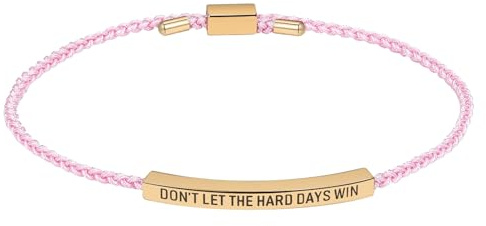 Cupimatch Inspirierende Armband für Damen Herren: Verstellbares Geflochtenes Band mit Edelstahlplatte, graviert mit „Life is Tough but so Are You“ Geschenk für Freunde Tochter Sohn