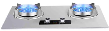 Cuisinière À Gaz Naturel À 2 Brûleurs, 5,2 KW Gaziniere, En Acier Inoxydable, Minuterie 180 Minutes, Fonctionnant Au Naturel Liquéfié, Facile À Nettoyer(NG)