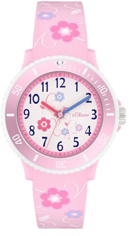 s.Oliver Kinderuhr für Jungs und Mädchen - 30 mm - Gute Ablesbarkeit - widerstandsfähiges Silikonband - 5 ATM wasserfest - hoher analoge Armbanduhr mit Quarzwerk - Geschenkidee