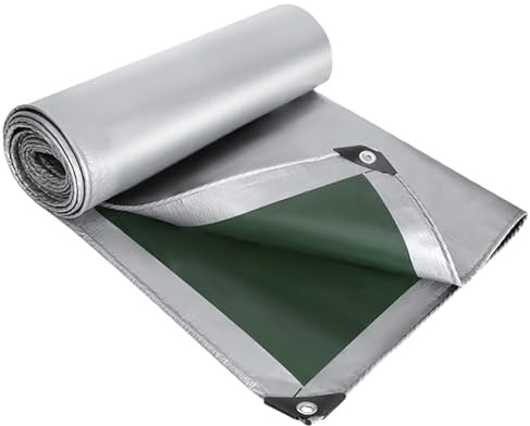 Bâche Extérieure Avec Œillets, Bâche Robuste, Imperméable Et Résistante Aux UV Pour Voiture, Piscine, Caravane, Mobilier De Jardin silver-green,3 * 5m