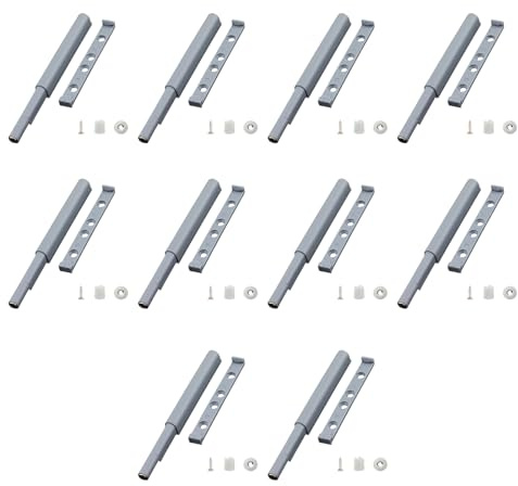 10 Stück Push to open türöffner,Magnetische Türfänge Push to Open,8.511cm mit Eisenblech & Schrauben, Leiser Türöffner für Schrank Schublade