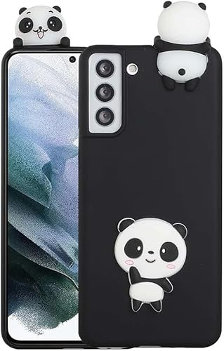 SEHEYA Panda Hülle Kompatibel mit Samsung Galaxy A17 5G Silikon Schwarz Matt 3D Tiere Karikatur Anime Motiv Aesthetic TPU Bumper Handyhülle Weiche Stoßfest Cover