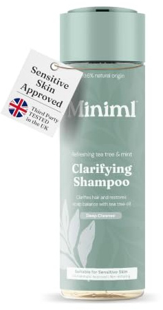 Miniml Clarifying Hair Shampoo 400ml – Refreshing Tea Tree & Mint | 99.6% Natural – Vegan & Cruelty-Free – For Oily Hair & Scalp