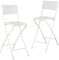 Relaxdays Barhocker klappbar, 2er Set, Rattan-Optik, Rückenlehne, HBT: 115 x 44 x 63 cm, Barstuhl, PE & Metall, weiß