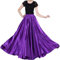 BACKGARDEN Eleganter Satin-Rock für Damen, 20 Meter, lang, für Ballsaal, Bauchtanz, Performance-Kostüm, Violett, Einheitsgröße