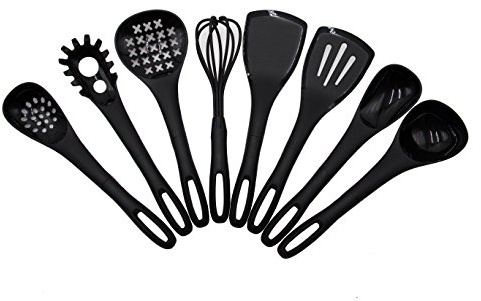 ZOLLNER24 8-TLG. Küchenhelfer Set aus Nylon mit Silikonüberzug, hitzebeständig