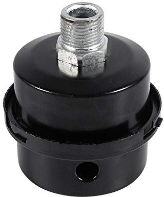 Silenziatore dell'Aria del Compressore in Nero a Vite Tipo Filettatura 3/8 ,Filtro Silenziatore dell'Assorbimento in Metallo 16mm per Apparecchiature Rumorose come Soffiatori, Caldaie,ecc