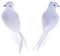 Prosperveil Künstliche Schaumstofffedern, weiße Vögel, dekorative Tauben, Tauben, Vogel zum Basteln, Heimdekoration, Garten, Hochzeitsdekoration, 2 Stück