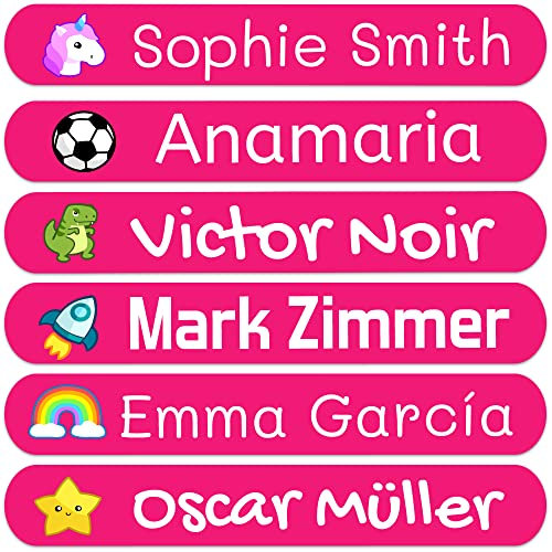 50 Etiquetas Adhesivas Personalizadas, de 6x1 cms, para marcar objetos, libros, fiambreras, etc.