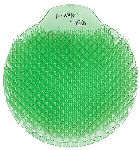 P-Wave Slant6 Urinal Mats Scented, 10 Screens Pack, Fits Most Urinals & Waterless, Long Lasting 30 Days Urinal Deodoriser & Odour Neutraliser, Anti-Splash Guard Slanted Bristle, Cucumber Melon