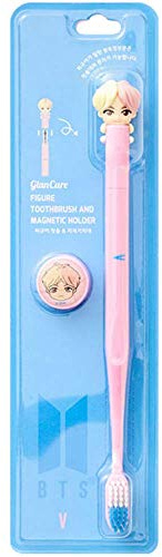BTS Official Merchandise-Fans Geschenk - K-Pop Idols Goods - BTS Charakter Figur Zahnbürste mit praktischem Magnethalter (V)
