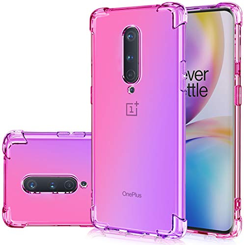 Gufuwo Schutzhülle für OnePlus 6T / OnePlus 7, süßes Design, Gradient, schmal, kratzfest, weich, transparent, TPU, stoßfest, für OnePlus 7/OnePlus 6T (Rosa/Lila)