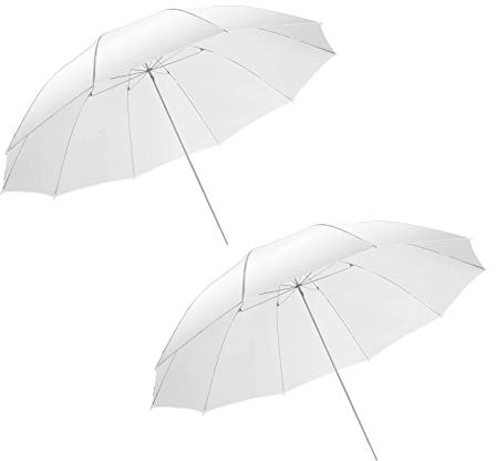 2x White Translucent Studio Umbrella Reflector Diffuser 43 109cm Studio Umbrella for Professional Portrait Photography Photo Soft Light Flash Continuous Lighting