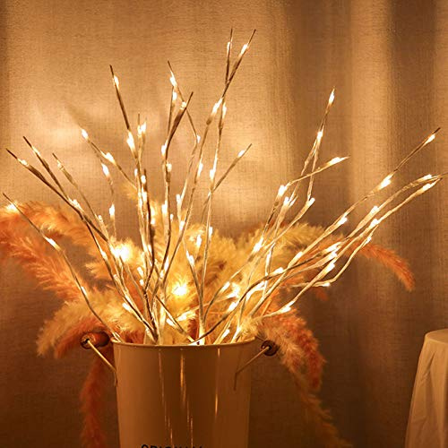 3 Pack Twig Lights LED Lights Battery Powered Decorative Fairy Lights Lighted Branches for Festival Room Home Romantic Decoration (Silver twig Lights)