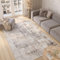 TAPISO Valley Teppich Kurzflor Modern Abstrakt Grau Beige Creme Mehrfarbig Linien Meliert Verwischt Wohnzimmer Schlafzimmer ÖKO-TEX 120 x 170 cm
