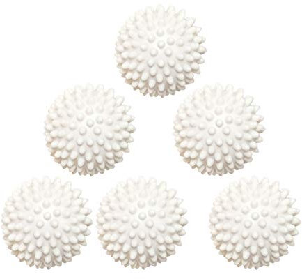 Lot de 6 balles réutilisables anti-statiques pour sèche-linge - Blanches