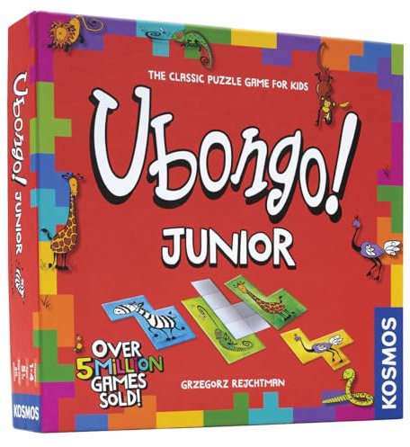 Thames & Kosmos - Ubongo! Junior - Level: Beginner - Unique Puzzle Game - 1-4 Players - Puzzle Solving Strategy Board Games for Adults & Kids, Ages 5+, 697396