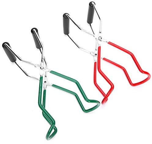 2 pièces Pinces de bocal, Pince À Bocal, pinces de levage clip anti-brûlure en acier inoxydable avec poignée en caoutchouc pour une prise sûre pour bocaux à conserves Pour Bocaux à Conserves Chauds