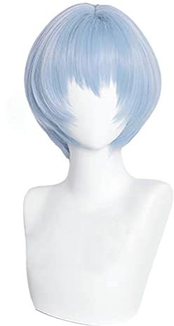 GZIRUE Blaue kurze Perücke Haar für Rei Ayanami Cosplay Wig Anime Halloween Party Kostüm mit Perücke Kappe Wig Cap
