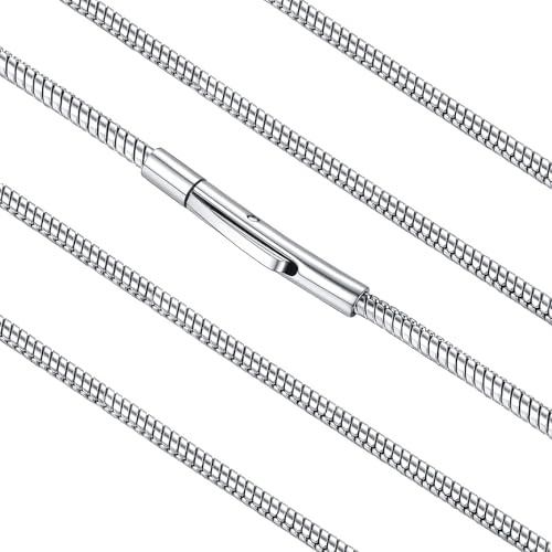 FaithHeart Thin Snake Chain Necklace for Men Women, 316L Stainless Steel