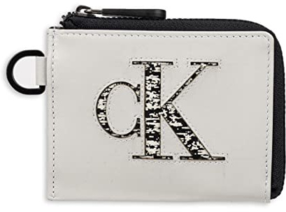 Calvin Klein Herren RFID Leder Slim Minimalist Card Case Wallet und Wallet Sets, Grauer halber Reißverschluss, Einheitsgröße