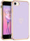 GUAGUA iPhone SE 2022/2020/8/7 Hülle, Cute Herz Muster Galvanisierte Kameraschutz Weich TPU Schutzhülle Dünn Phone Case für iPhone SE 2022 4,7Zoll, Lila
