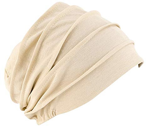 SIQITECH Beanie Mütze Baumwolle Kopftuch Strecken Schlafmütze Retro Turban Mütze Damen Muslimisch Baumwollhaube Weich Gefütterte Headwear Kopfbedeckung für Reise Outdoor Haarausfall