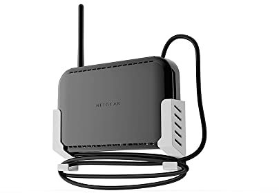 WiFi Router Wall Mount Supports Set-Top Box/Mac Mini/Apple TV Box/Optical Cats/Switch/Hard Drive/Mobile Power/Tablet Storage (White, 1 Piece) UWM02-1