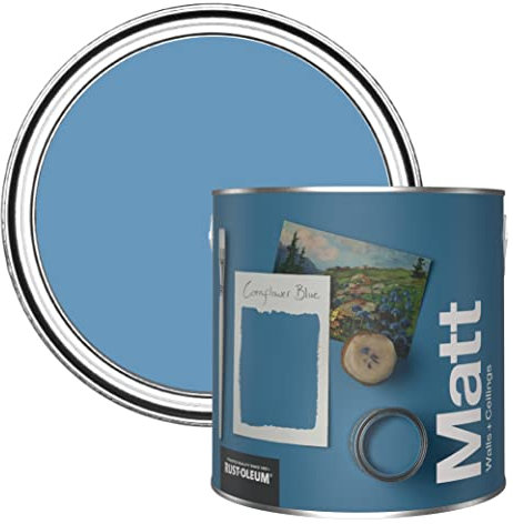 Rust-Oleum Peinture Mate Murs et Plafonds Bleue - Bleuet 2,5L